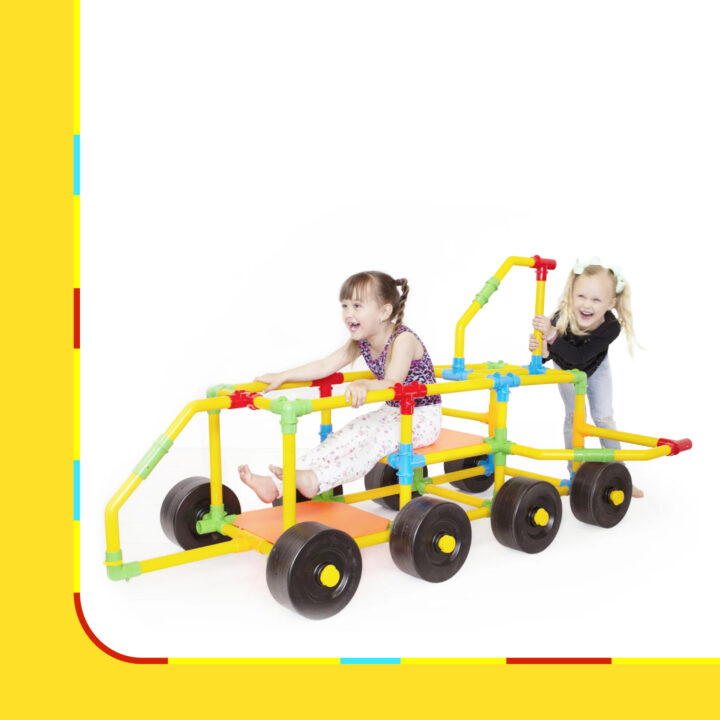 kids driving Lumiset Tubelox Car