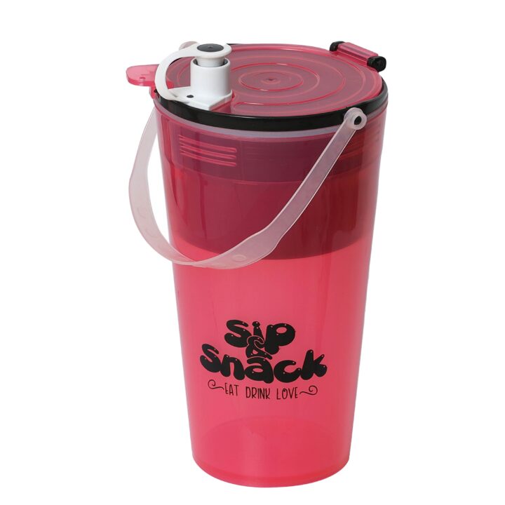 Lumiset's pink sip & snack bottle
