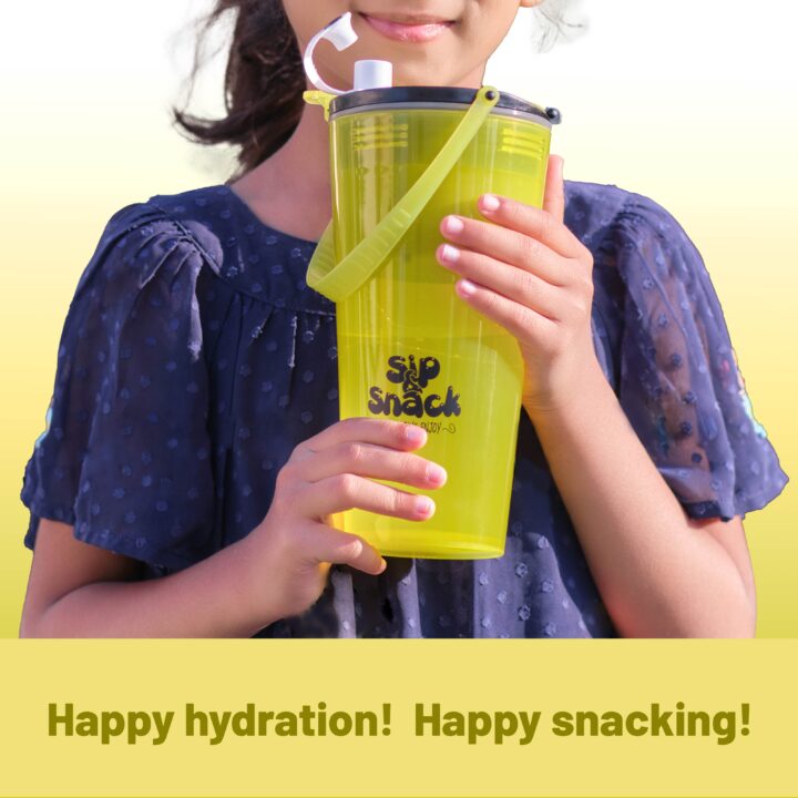 Yellow Sip & snack bottle