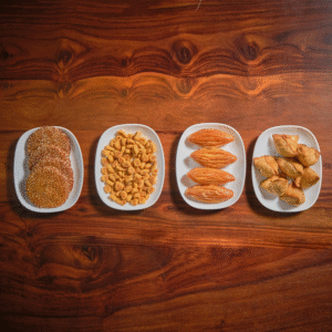 Snack Plates Set of 4 with Matching Spoons | BPA-Free, Microwave Safe | Durable & Ideal for Everyday Use