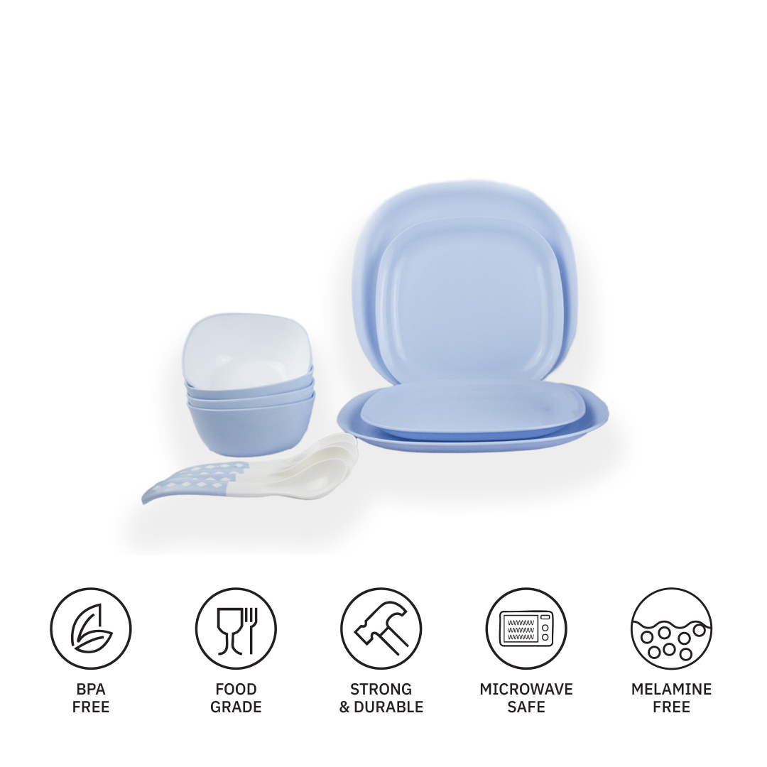 Mini Dinner Set 14-Piece Unbreakable Set | BPA-Free | Microwave Safe | Stylish & Durable Design - Image 2