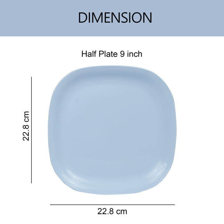 Square Dinner Plates Set of 4 | Unbreakable BPA-Free | Microwave Safe | Durable for Everyday Use | 9 Inches - Image 7