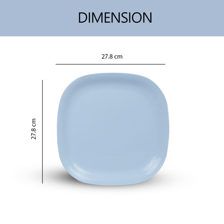 Square Dinner Plates Set of 4 | Unbreakable BPA-Free | Microwave Safe | Durable for Everyday Use | 11 Inches - Image 7
