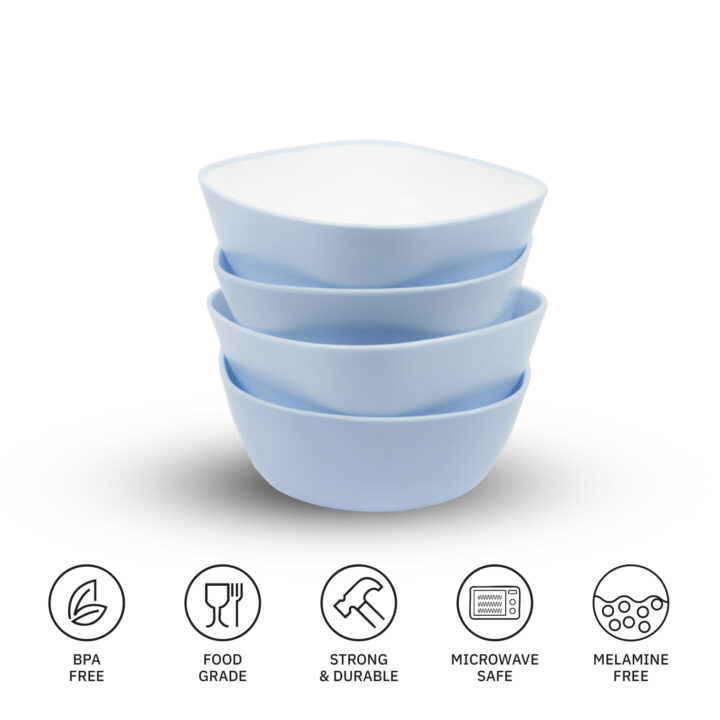 Square Bowls with Spoons Set of 4 Unbreakable | BPA-Free | Microwave Safe | Perfect for Daily Use - Image 9