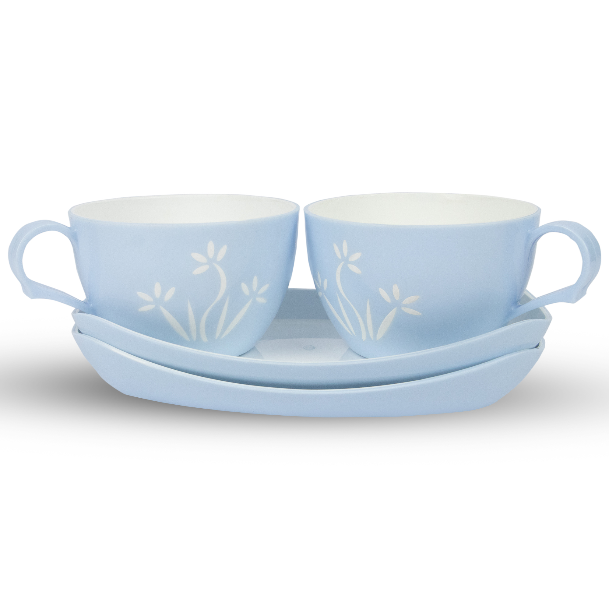 Cup & Saucer Set of 2 150ml | BPA-Free, Unbreakable, Microwave Safe | Lightweight & Perfect for Daily Use