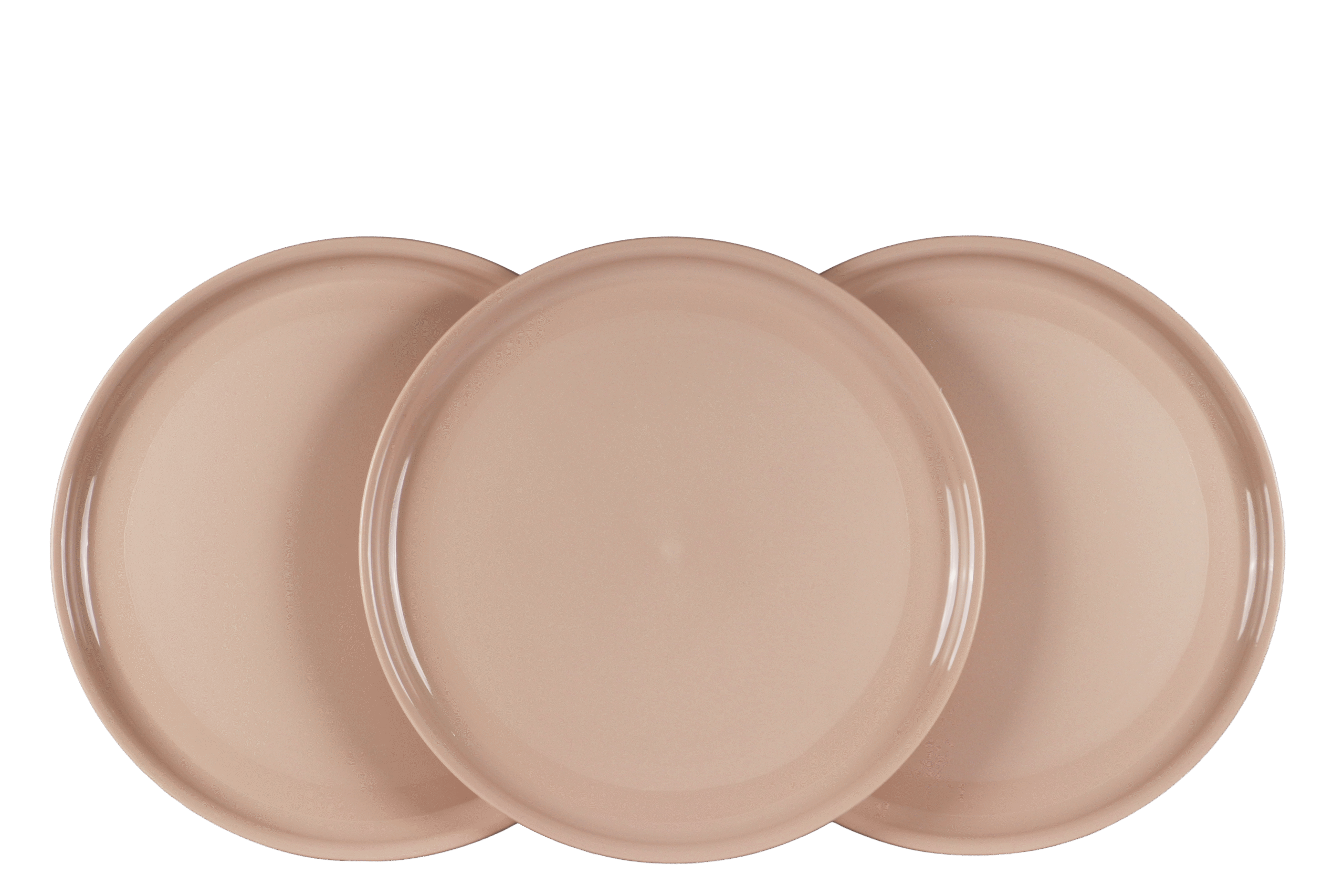 Thali Plates, Set of 3 Round Serving Plates for Indoor, Outdoor, Picnic | 100% Food Grade Plastic | BPA - Free | Microwave Safe | Pink & Beige - 13 Inch