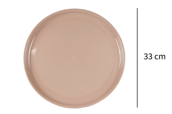 Thali Plates, Set of 3 Round Serving Plates for Indoor, Outdoor, Picnic | 100% Food Grade Plastic | BPA - Free | Microwave Safe | Pink & Beige - 13 Inch - Image 4