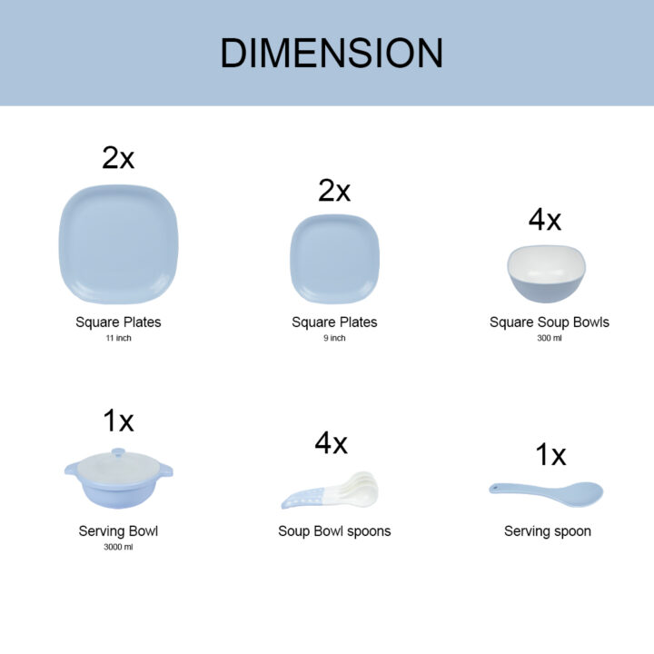 Sky blue Dinner set