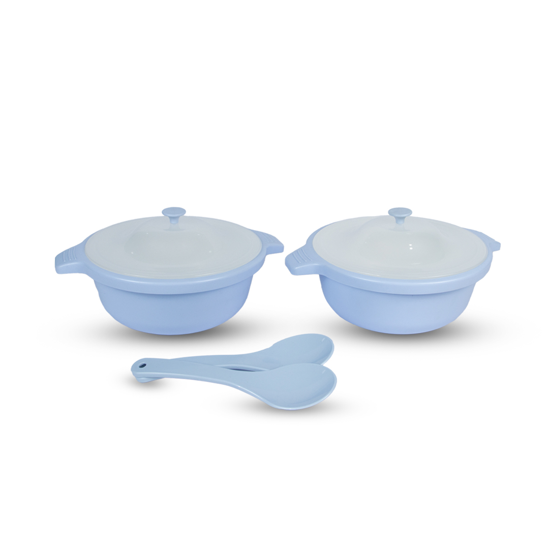 Large set of serving bowl in sky blue