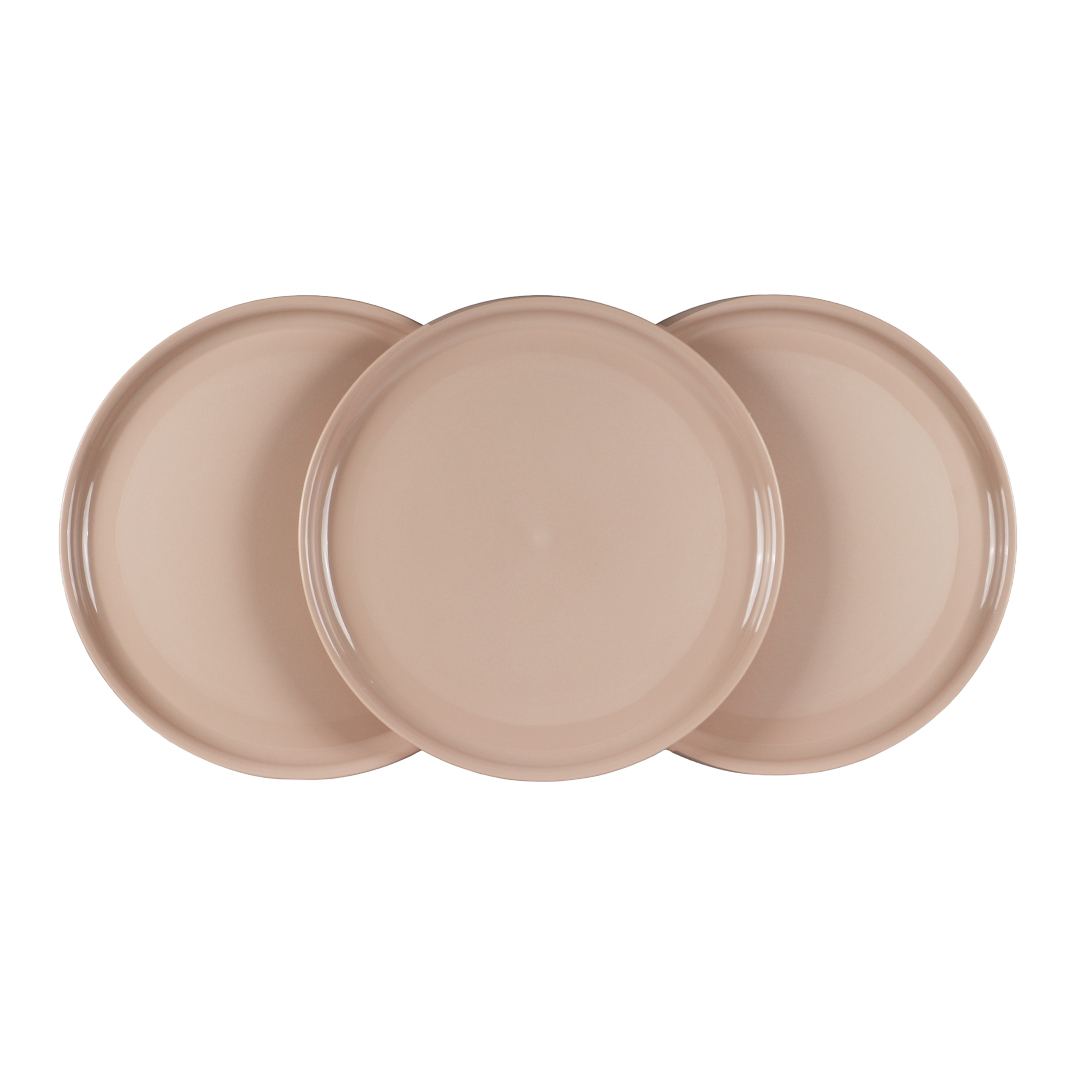 Thali Plates, Set of 3 Round Serving Plates for Indoor, Outdoor, Picnic | 100% Food Grade | BPA - Free | Microwave Safe | 13 Inches